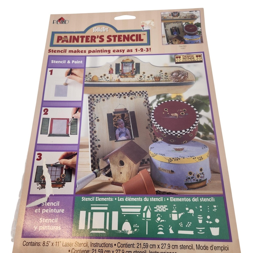 FolkArt Painter's Stencil Garden 1067 Debbie Mumm 8.5x11 Painting Craft Sheet